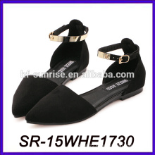 Zapatos planos para las señoras planas del zapato del cuero de patente de las mujeres zapato plano al por mayor de China